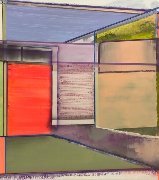 Wolfgang Ellenrieder: Loggia, 2015, pigment, binder and oil on linen, 75 x 66 cm 

